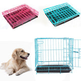 Foldable Dog Pet Cage Iron Wire Suitcase Safe House Home Pink/Blue Universal