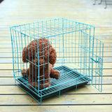 Foldable Dog Pet Cage Iron Wire Suitcase Safe House Home Pink/Blue Universal