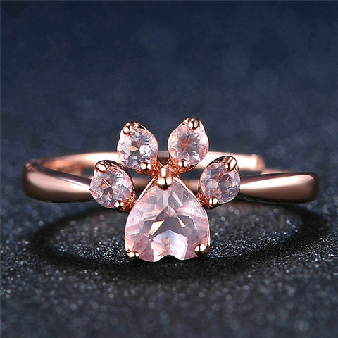 Cute Claw Opening Adjustable Rose Gold Ring
